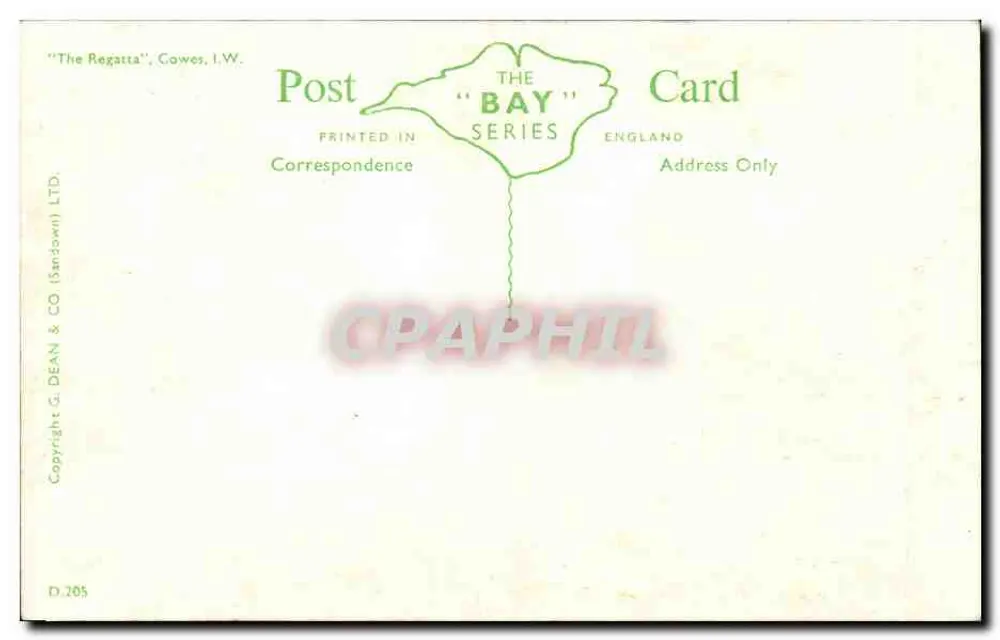 Die Regatta in Cowes — Cowes, I.W. — G. Dean & Co. (Sandown) Ltd. Nr. D.285 - Rückseite