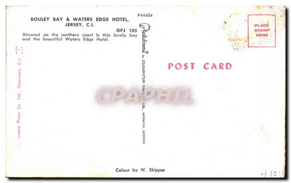 Bouley Bay & Waters Edge Hotel — Jersey, C.I. — Jersey Press Co. Ltd. - Verso