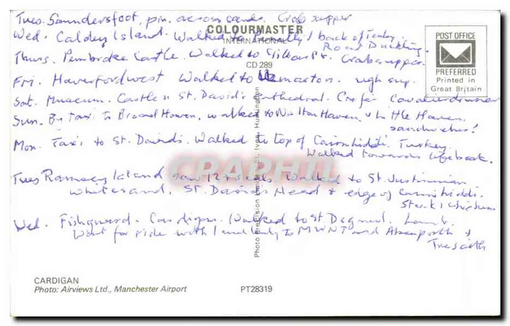 कार्डिगन के विमान से देखा गया नज़ारा — एडिटर कार्डिगन, फ़ोटो: एयरव्यूज़ लिमिटेड, मैंचेस्टर एयरपोर्ट, श्रृंखला PT28319 - पीछे