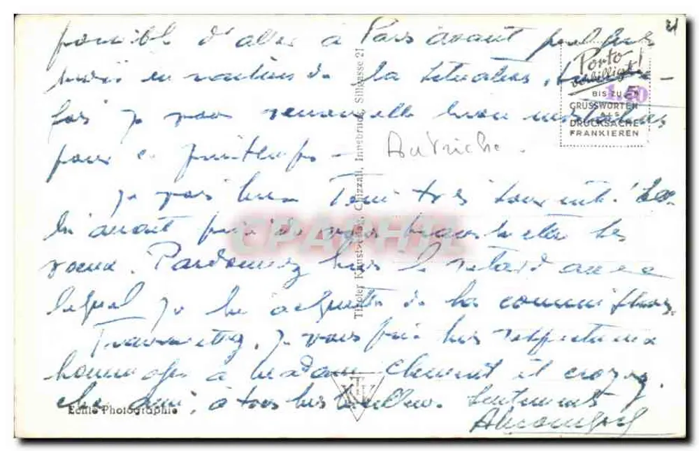 Innsbruck gegen Norden mit Brandioch — Luftaufnahme — Thaler Fotokasse 2386 - Rückseite
