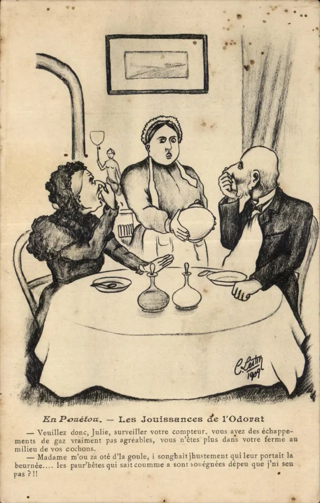 In Pouétou — Die Freuden des Geruchssinns — C. Lentin 1909 - Vorderseite