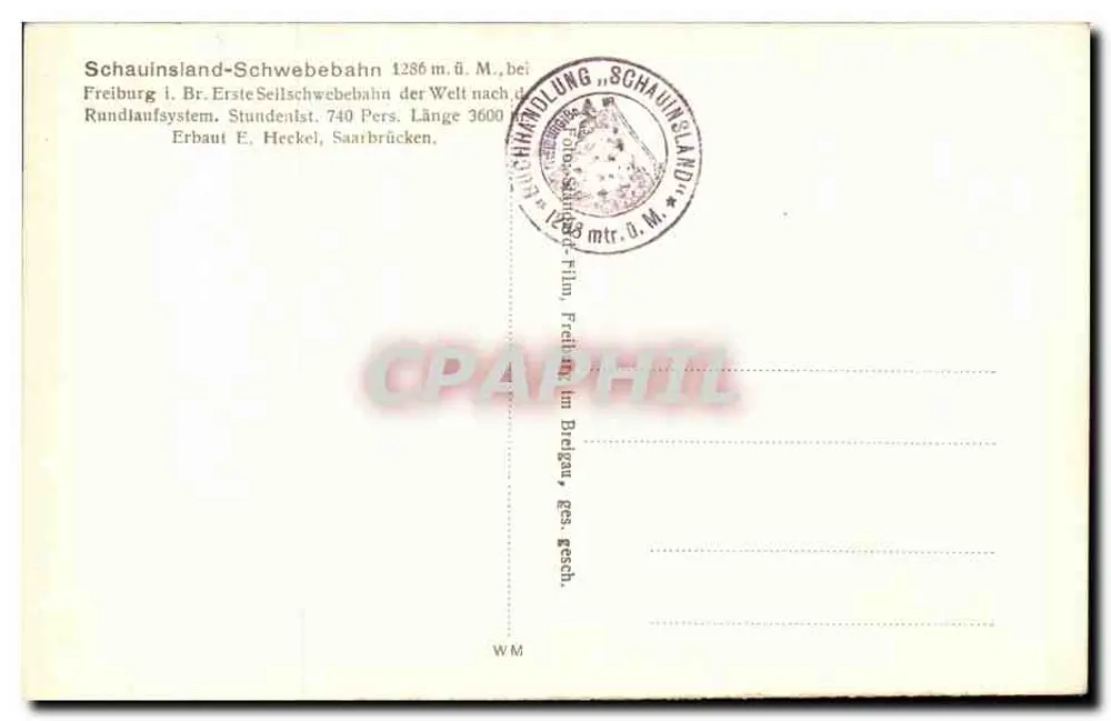 Schauinsland-Schwebebahn — 1286 m.ü.M., Freiburg i. Br. — editor Petzella - Verso