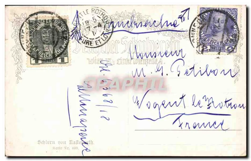 Vila alpina — vista pitoresca — editor Schöner von Raffelsteth, n° 409 - Verso