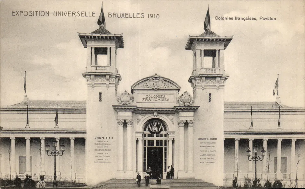 Weltausstellung Brüssel 1910 — Kolonien Frankreichs, Pavillon — Verlag V.F. Brüssel - Vorderseite