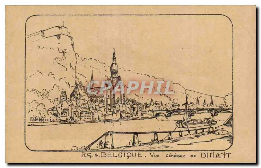 Visão geral de Dinant — Bélgica — RQ. BÉLGICA - Frente