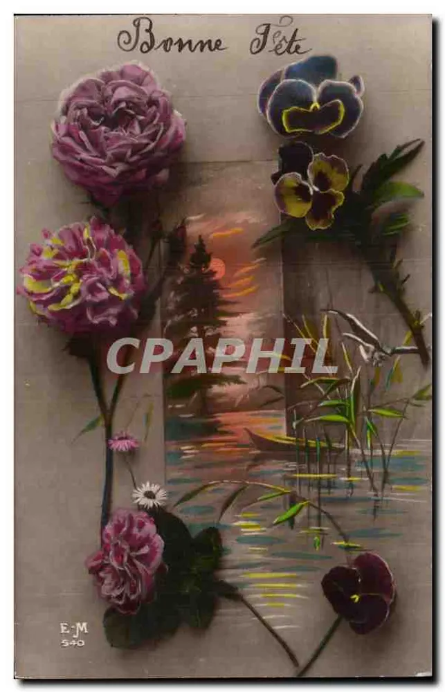 Blumen und Landschaft — Frohe Geburtstage — E:M 540 - Vorderseite