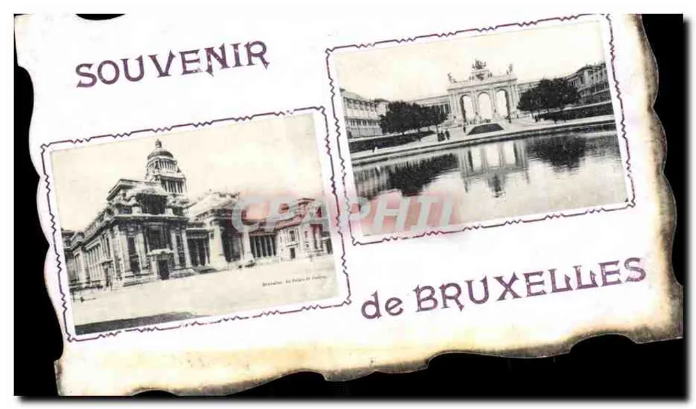 Bruxelas — Palácio de Justiça e Arco do Triunfo — Lembrança de Bruxelas - Frente