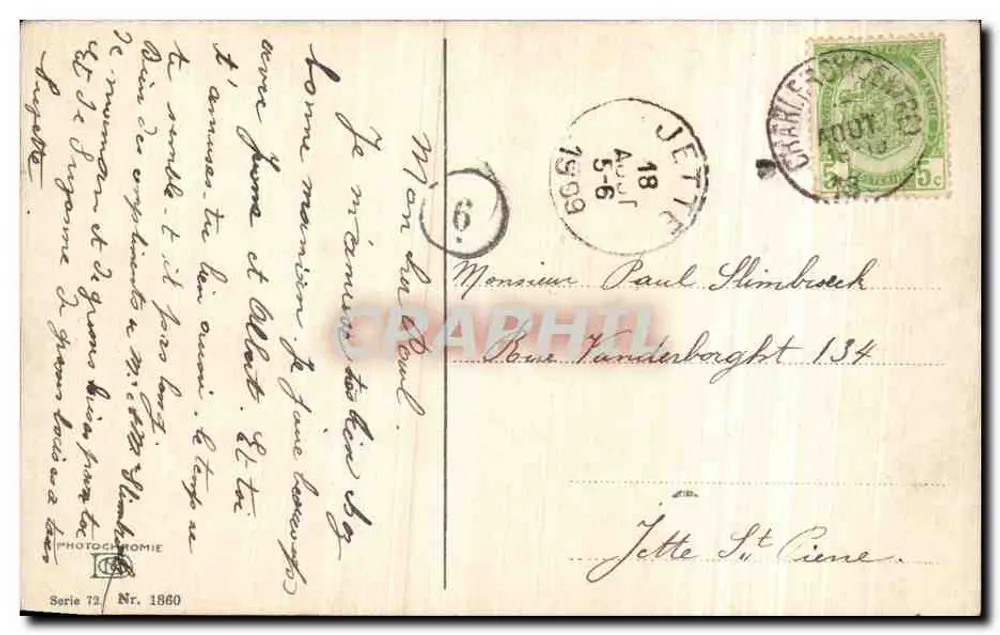 बोर्डेक्स — पोर्ट — फोटोक्रोमिया, श्रृंखला 12, संख्या 1860 - पीछे