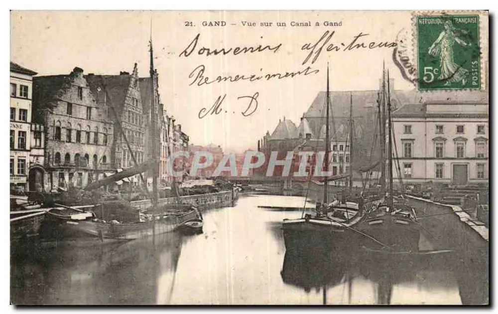 Gand — Ansicht eines Kanals in Gand — Unbekannter Verlag, Nr. 21 - Vorderseite