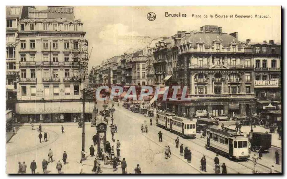 Brüssel - Place de la Bourse und Boulevard Anspach — Verlag Thill, Seriennummer nicht sichtbar - Vorderseite