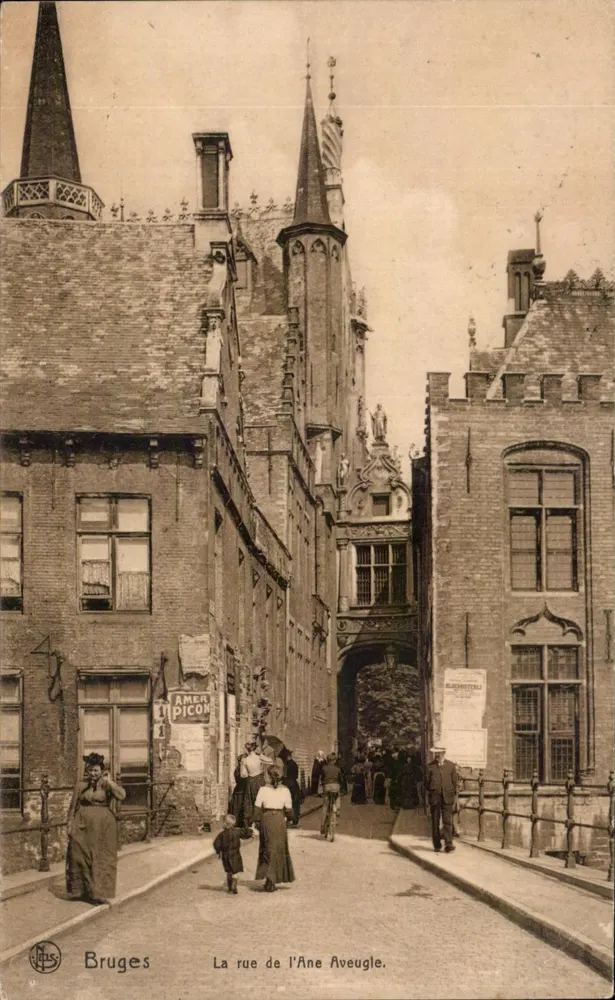Bruges — A Rua do Cavalo Cego — Ed. Nûla, Bruxelas, No. 108 - Frente