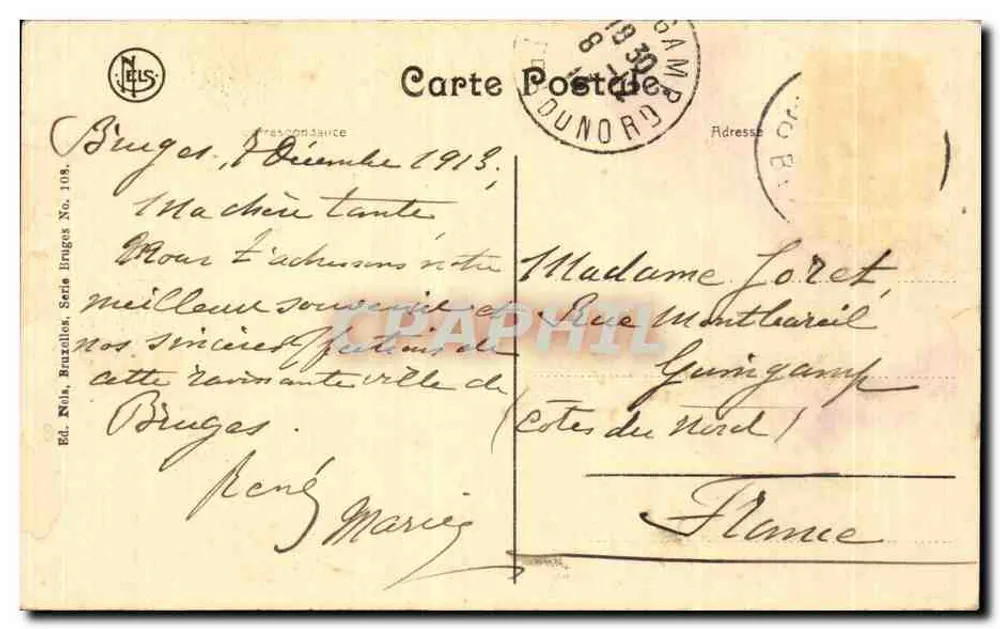 Bruges — A Rua do Cavalo Cego — Ed. Nûla, Bruxelas, No. 108 - Verso
