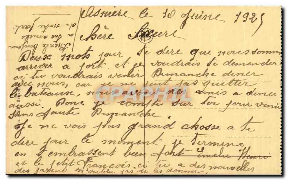 Liège - Vinâve d'Ille Straße und Statue der Jungfrau — Verlag 'J. H. S.' - Rückseite