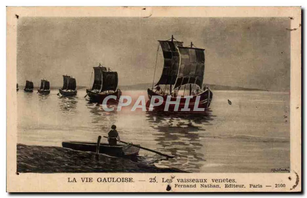 Venezianische Schiffe — maritime Szene mit Segelschiffen und Rudergänger — Verlag Fernand Nathan, Paris — 2100 - Vorderseite