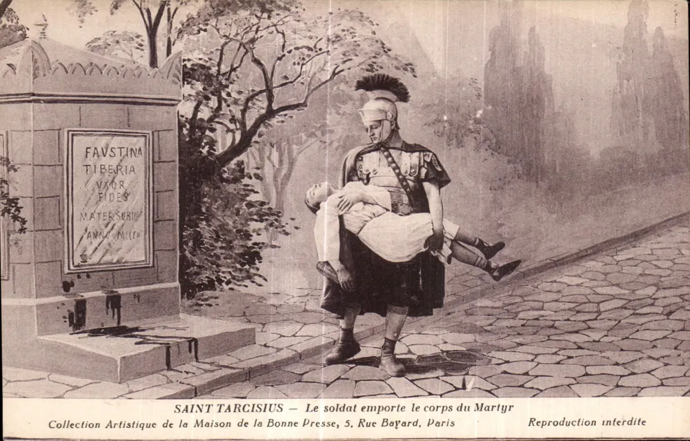 Saint Tarcisius — Der Soldat trägt den Körper des Märtyrers — Collection Artistique de la Maison de la Bonne Presse, 5, Rue Bayard, Paris - Vorderseite
