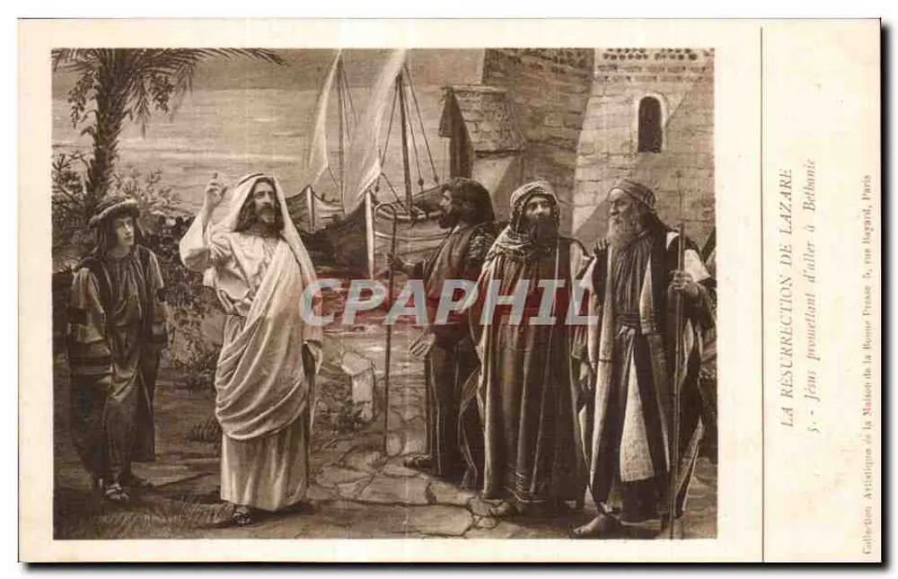 Die Auferstehung des Lazarus — Biblische Szene — Künstlerische Sammlung der Maison de la Bonne Presse, Paris - Vorderseite