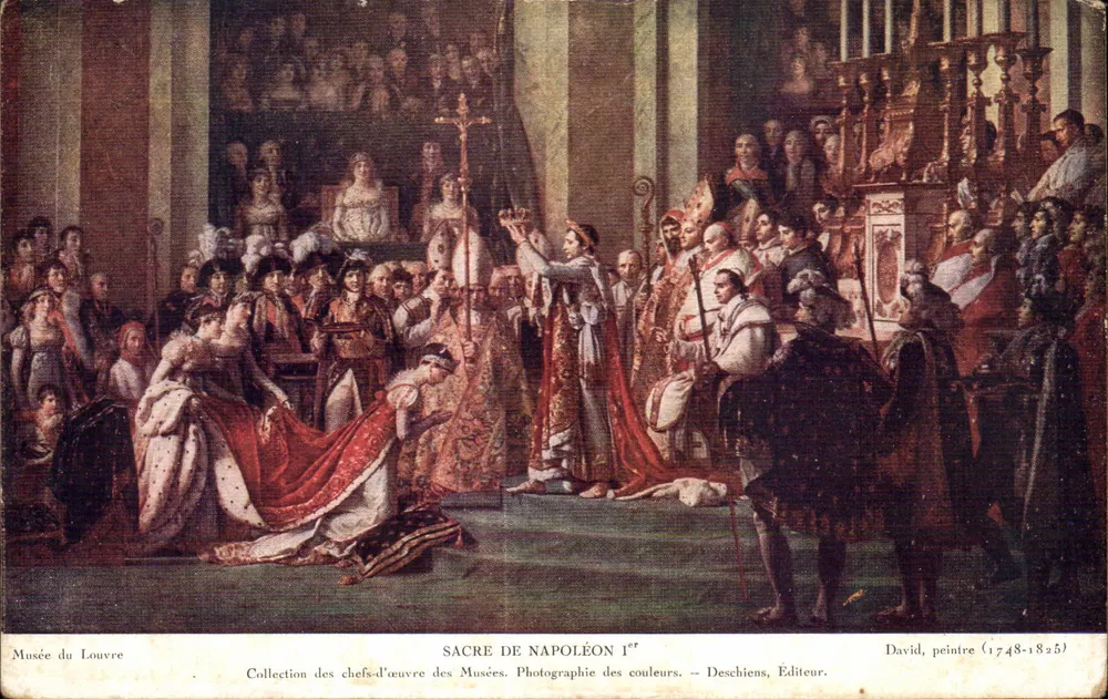Coroação de Napoleão I — Museu do Louvre — Deschiens, Editor - Frente