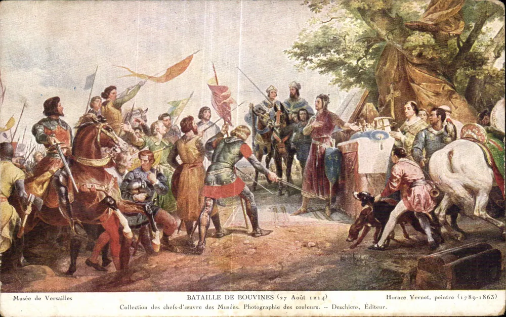 Schlacht von Bouvines — 27. August 1214 — Horace Vernet (1789-1863) — Deschiens, Verlag - Vorderseite