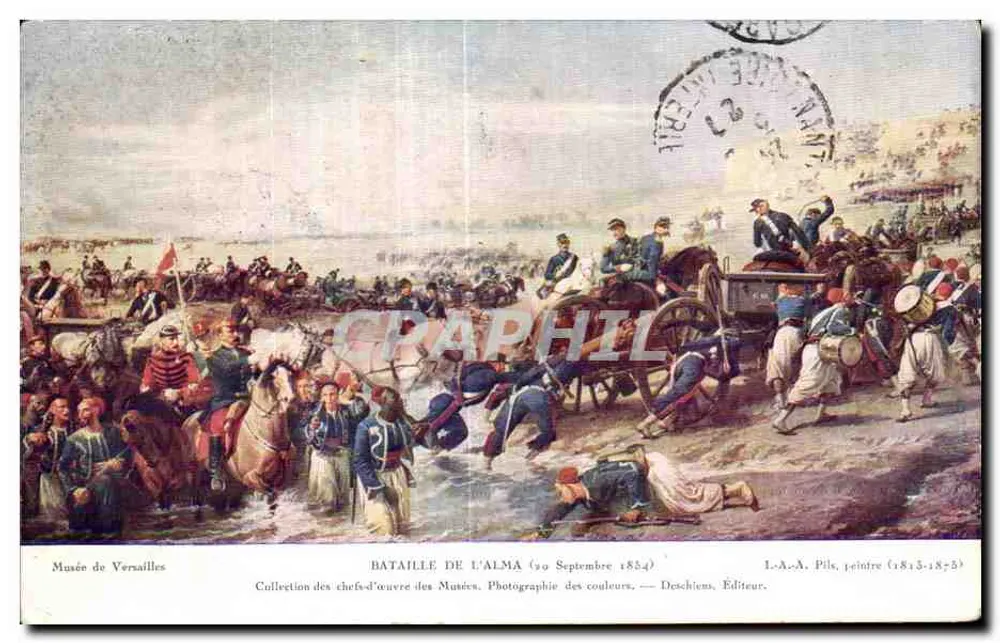 Schlacht bei Alma — 20. September 1854 — L.-A.-A. Pile, Maler (1815–1875) — Deschiens, Verleger - Vorderseite