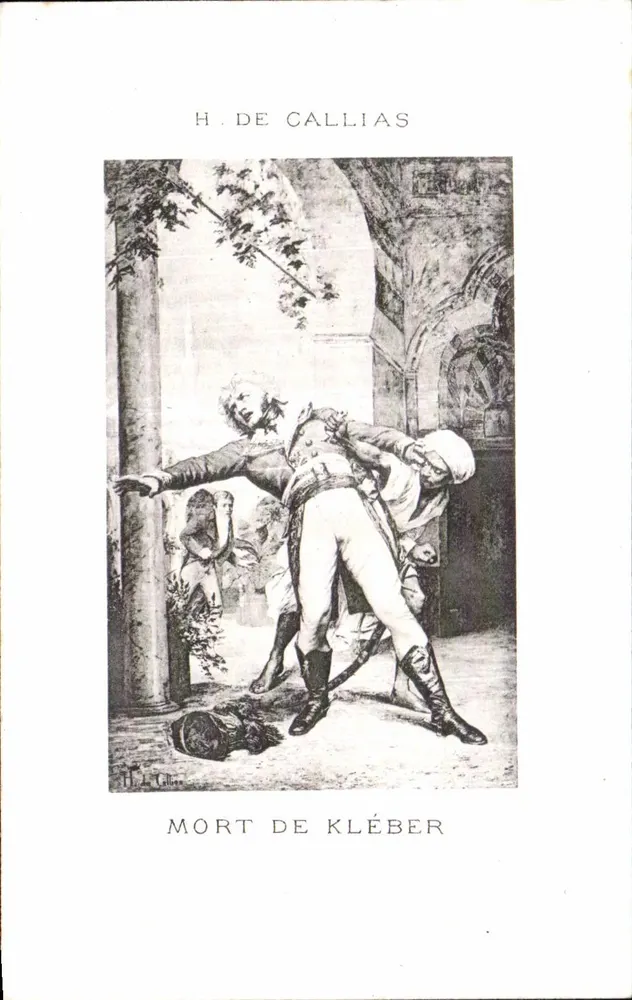Morte de Kléber — H. de Callias — gravura assinada por H. L. Callias - Frente