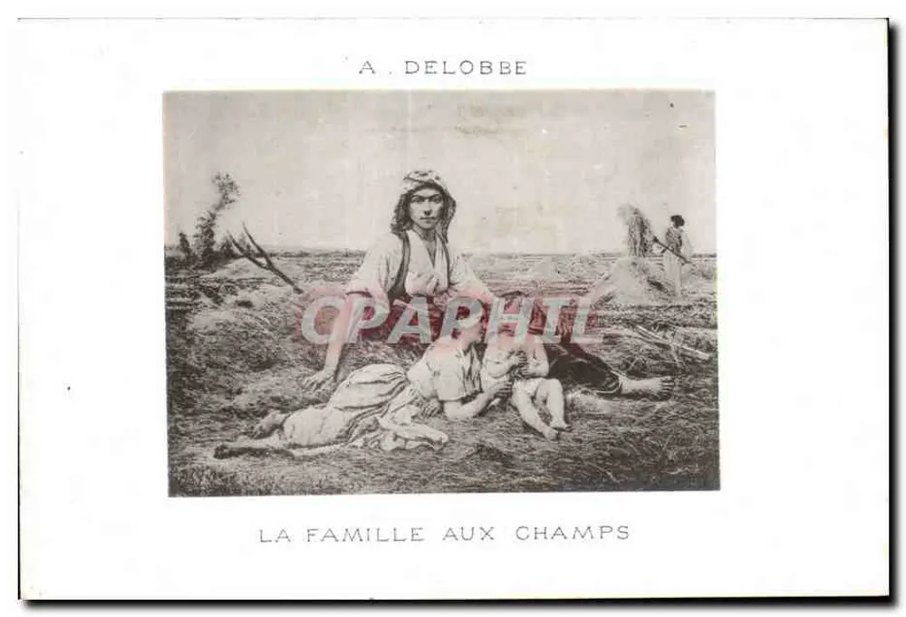 Die Familie auf den Feldern — A. Delobbe - Vorderseite