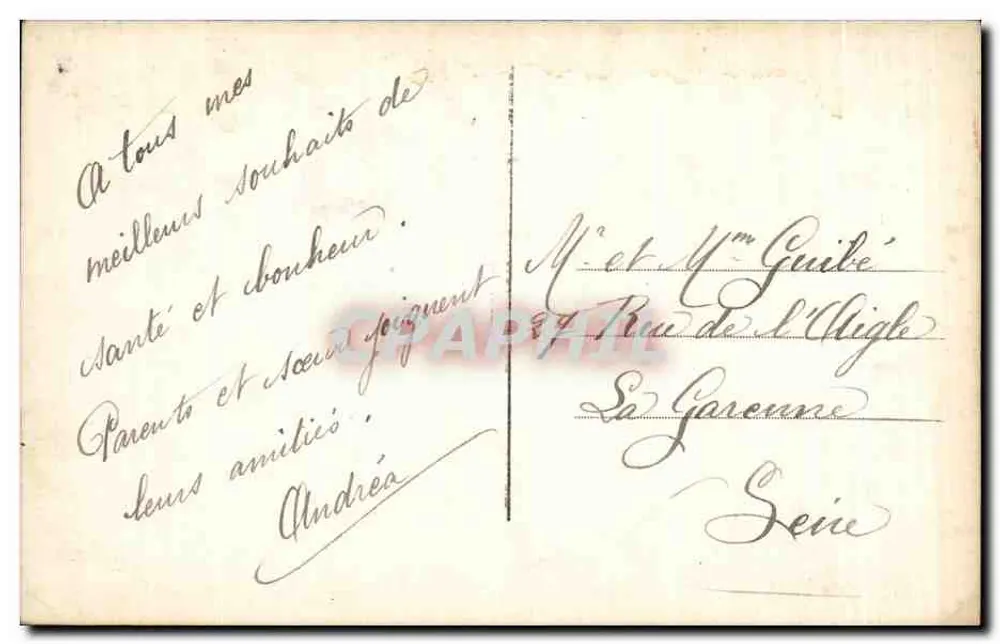 Arranjo de rosas e dahlias — Boa Ano — E.M. 234 - Verso