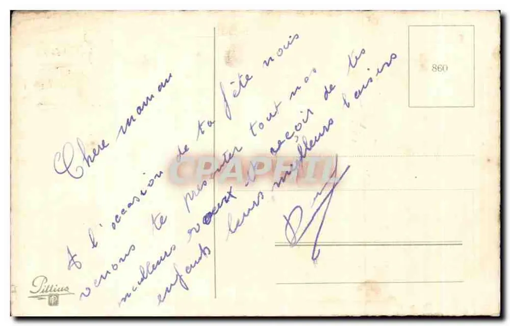 पीवोनी का बूकेट - शुभ जन्मदिन - प्रकाशक पिटियस, संख्या 860 - पीछे