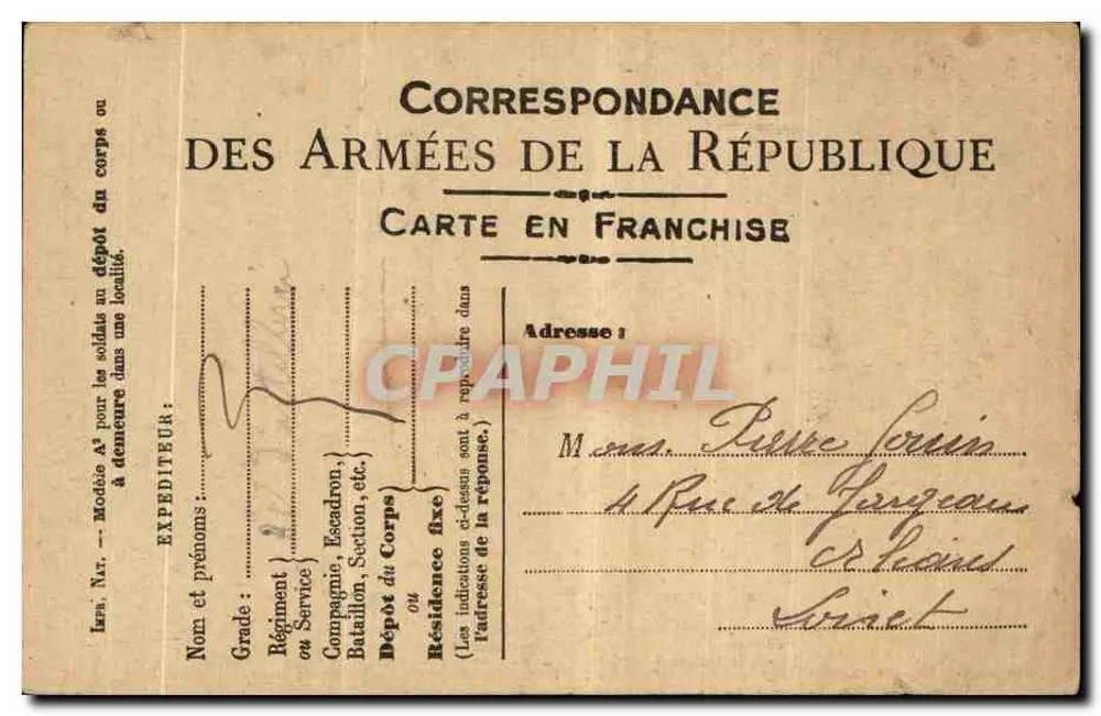 Militärische Korrespondenz — Freiporto — 26-12-1917 - Rückseite