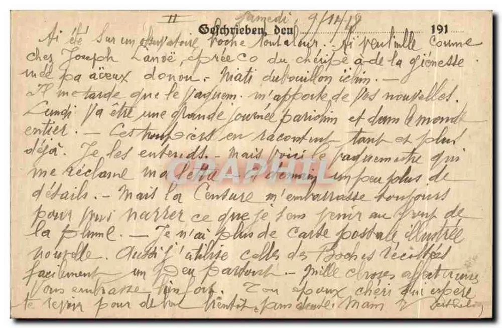 Campo militar — Feldpostkarte de 1918 — editor Feldpostkarte - Verso