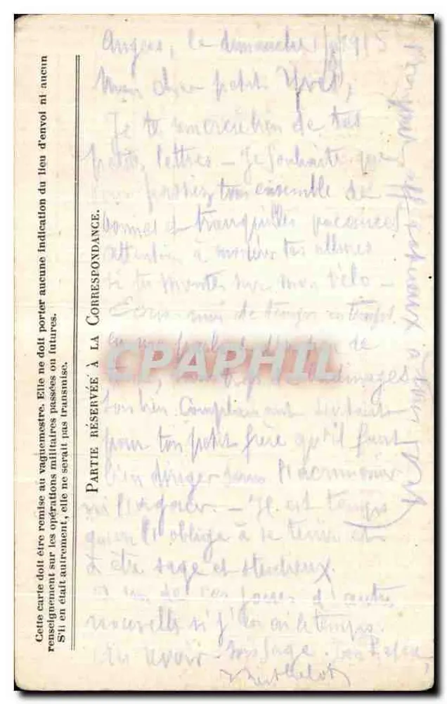 Korrespondenz der Armee der Republik — Freiporto — Verlag Stern & Cie, Mod. A - Rückseite