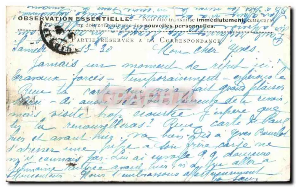Correspondance des Armées de la République — drapeaux alliés — éditeur : Carte-Postale en franchise - Rückseite