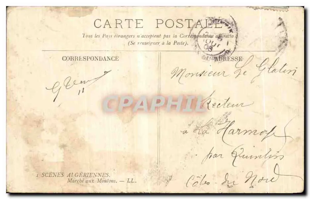 Mercado de carneiros — Argélia — LL - Verso
