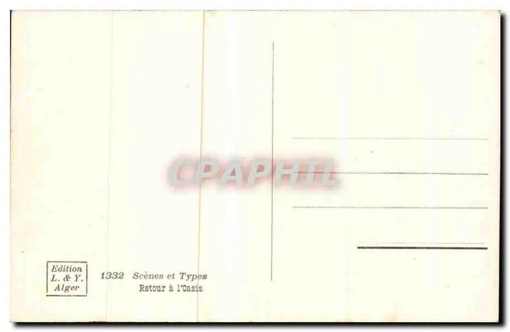 Rückkehr zur Oase — Edition L. & Y. Alger, Nr. 1332 - Rückseite