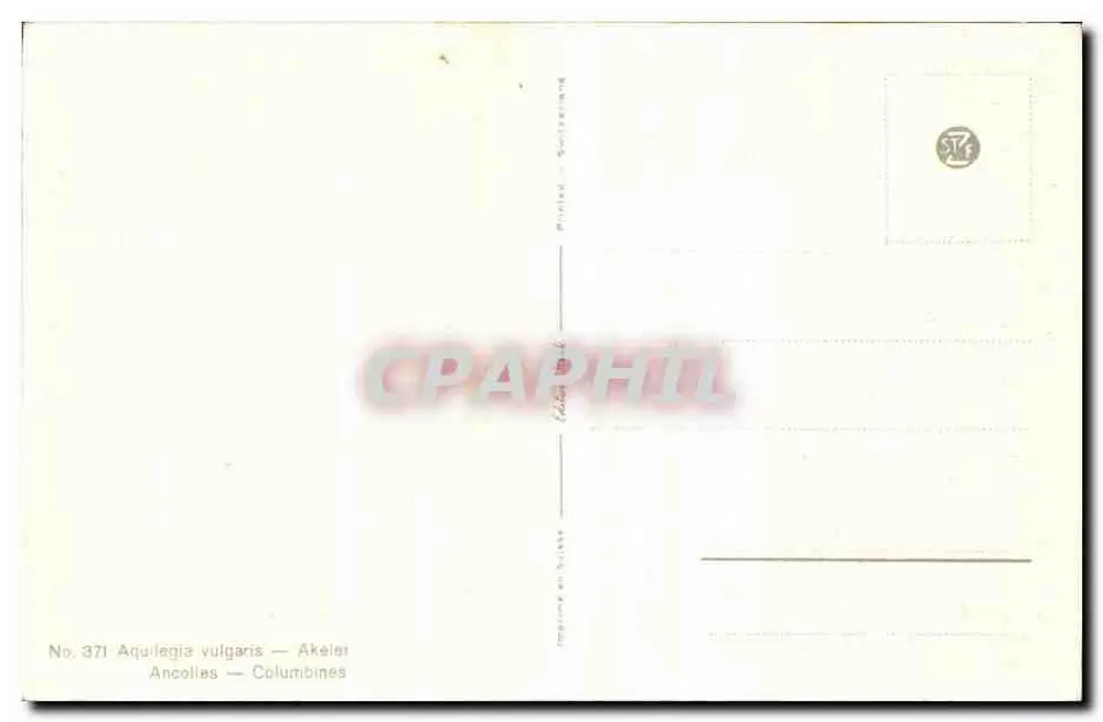 Aconitum — Aquilegia vulgaris — n° 371 - Rewers