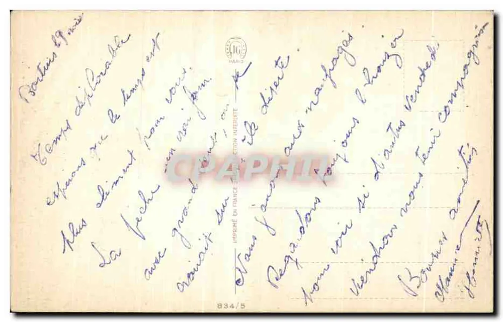 Nagość rzeźb — humorystyczna scena — Wydawnictwo Zakazane, nr 834/5 - Rewers