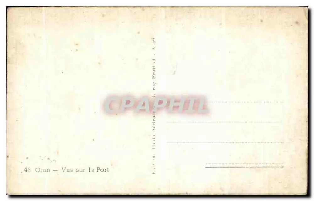 Oran — Ansicht des Hafens — Photo Africaines, rue Feuillet - Rückseite