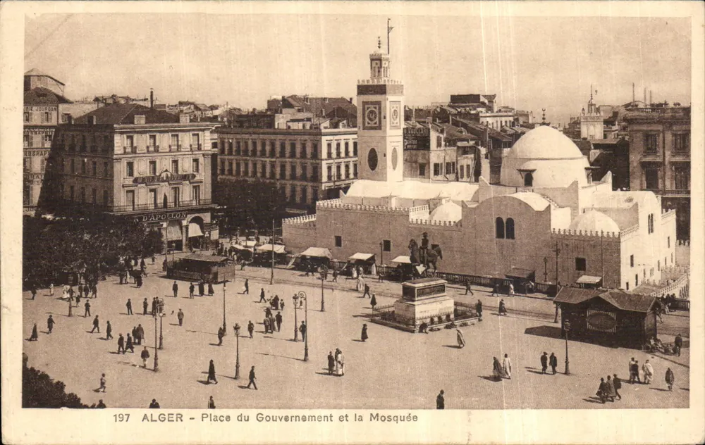 Algér - Place du Gouvernement und die Moschee — Verlag D'APOLLON, n° 197 - Vorderseite