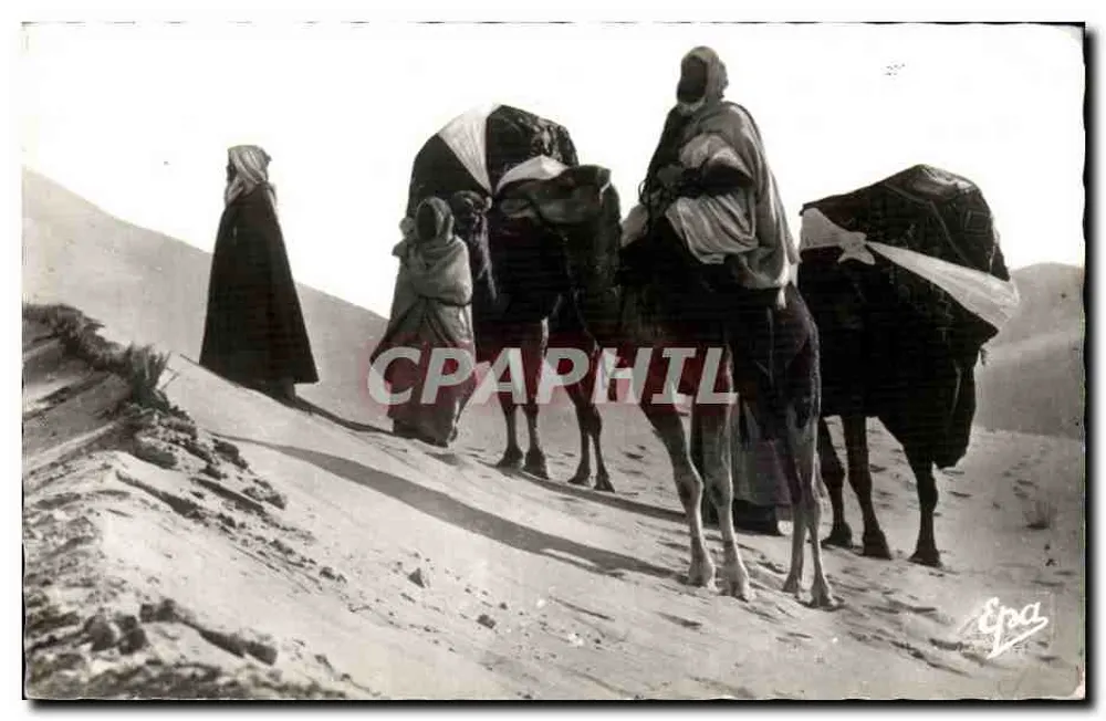 Dunas do deserto — caravana com camelos — Epa - Frente