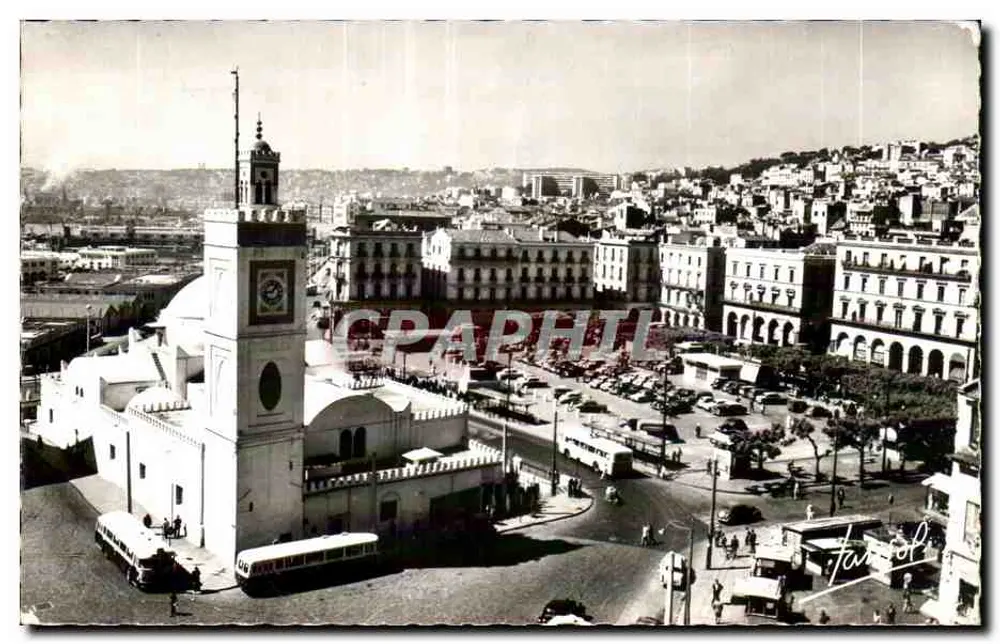 Platz der Republik in Lissabon — Luftbild mit Moschee und Tramway — Verlag Fassiol - Vorderseite