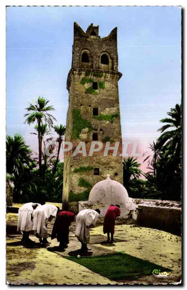 Moschee von Sidi Bou Said — Minaret-Turm und Gebet — Verleger 'Omay' Nr. 123 - Vorderseite