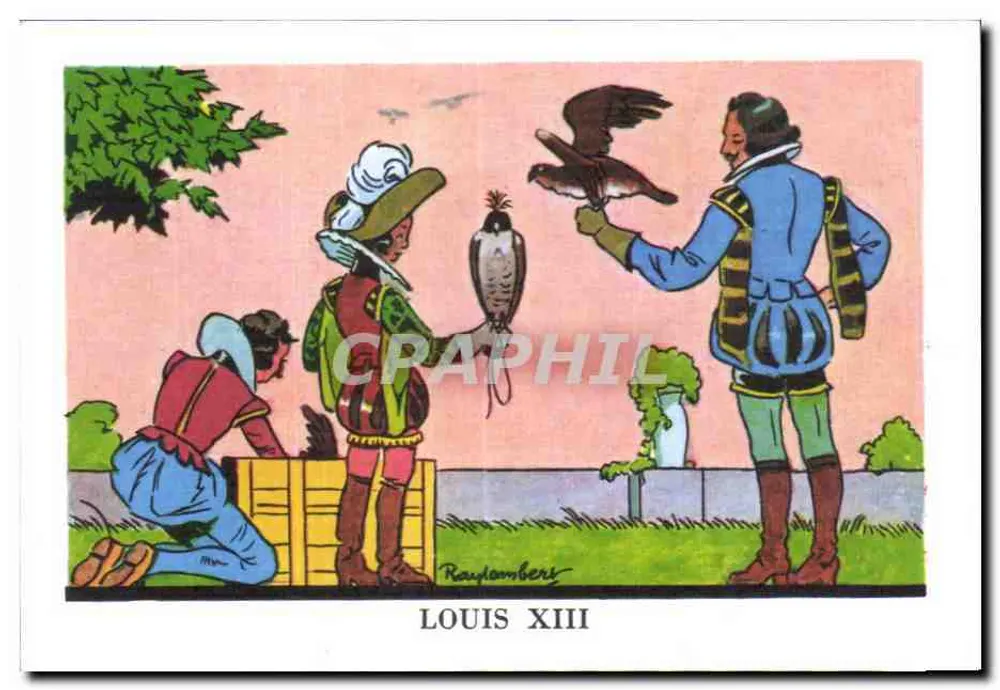 Luís XIII — caça com falcão — editor Éditions Éducatives, série A - Frente