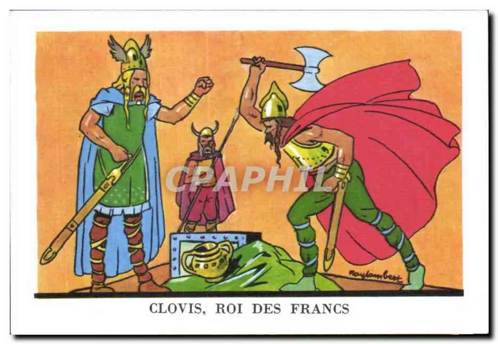 Clovis, roi des Francs — illustration historique — éditeur non visible - Frente