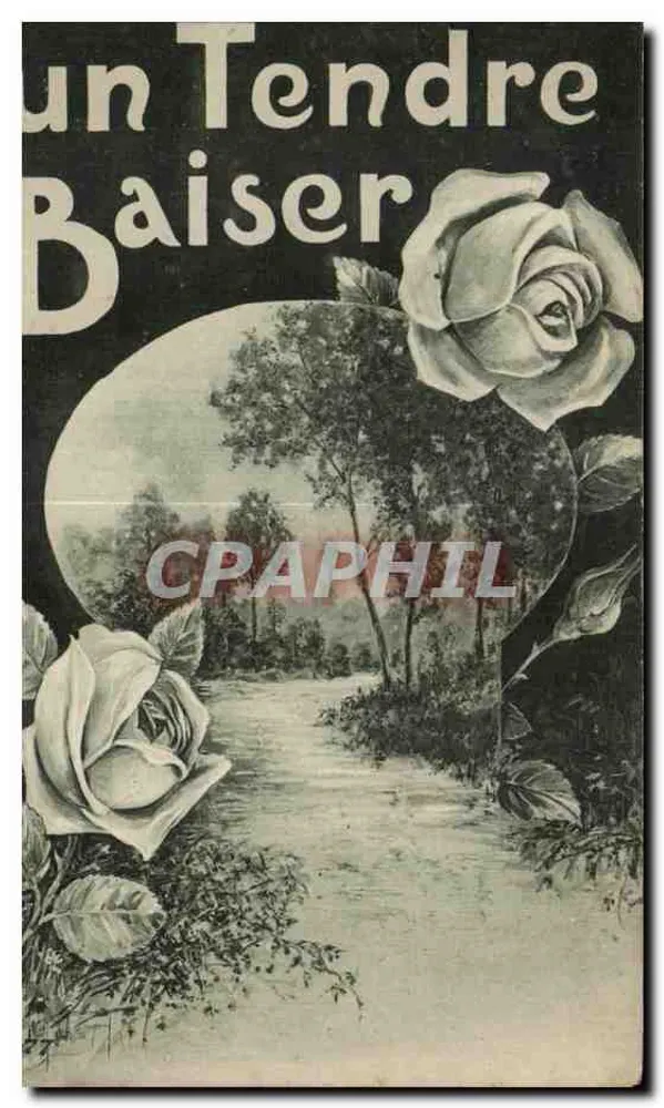 Un Tendre Baiser — rosa e sentiero boschivo — editore non visibile - Recto