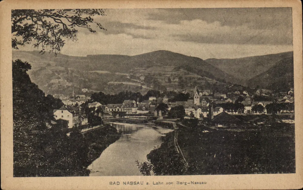 Bad Nassau an der Lahn — Blick von Berg-Nassau — Ludwig Klement, Frankfurt am Main - Vorderseite