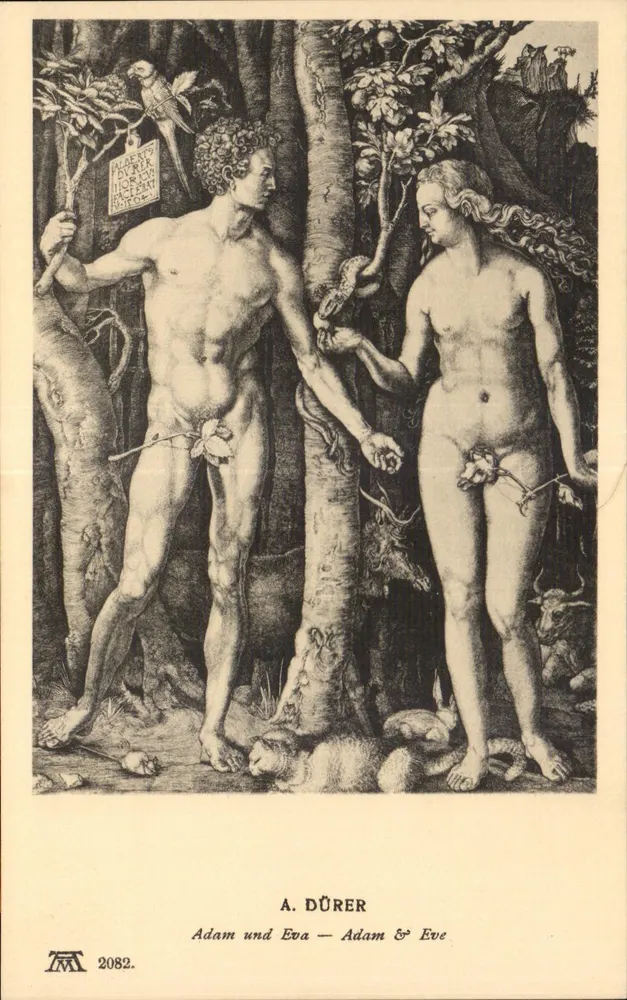 Adão e Eva — A. Dürer — F. A. Achermann, Munique - Frente