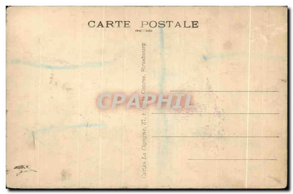 Camp d'Oberhoffen — Eine der Hauptalleen — Cartes La Cigogne, Straßburg - Rückseite