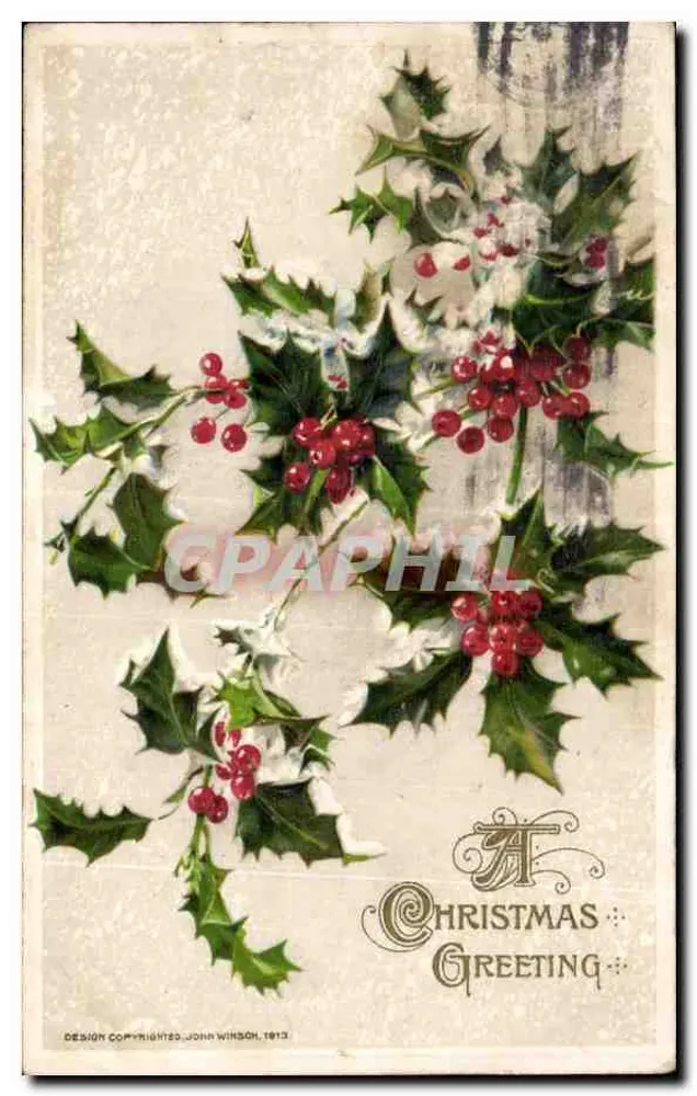 Efeu und Beeren — Ein Weihnachtsgruß — John Winson, 1913 - Vorderseite