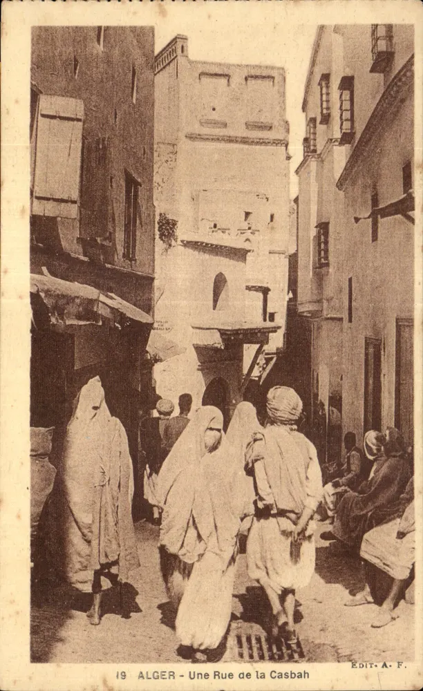 ALGER - Eine Straße in der Casbah — Éditeur A. F., n° 19 - Vorderseite