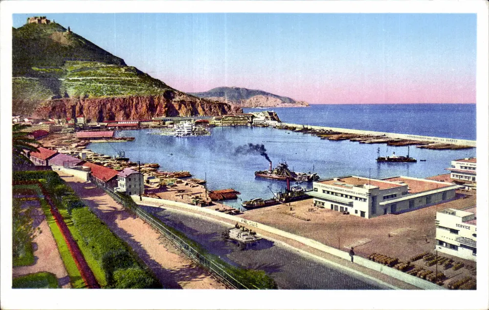 Oran - Der Hafen und der Berg Santa-Cruz — Verlag: C. P. A. Oran, Nr. 6 - Vorderseite