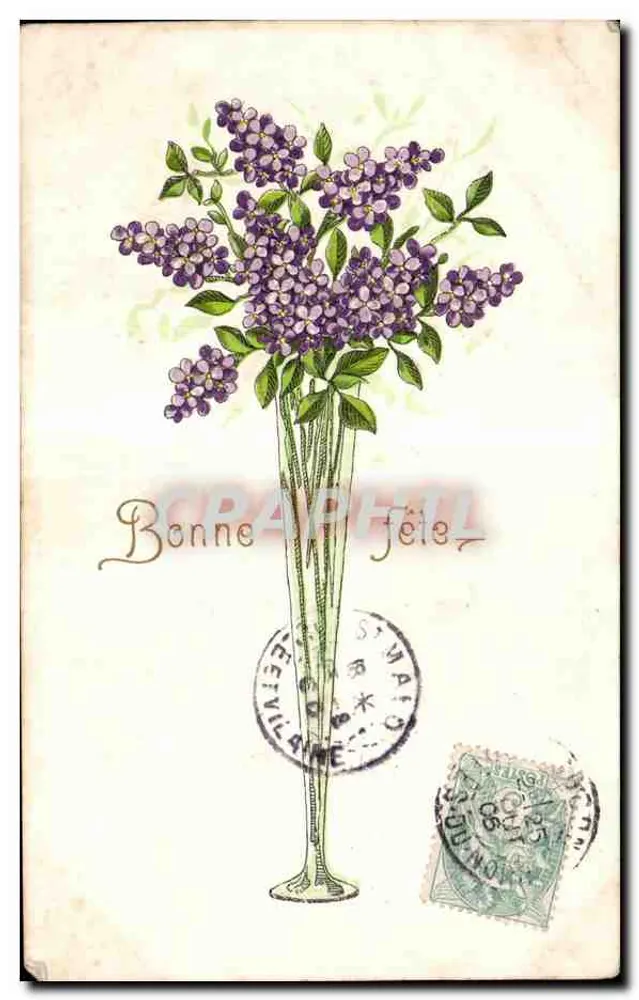 Lilienbouquet — Frohe Geburtstagskarte — unbekannter Verlag, Seriennummer nicht sichtbar - Vorderseite